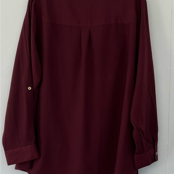 Lane Bryant Burgundy Blouse Top Tunic Gold Zipper Buttons Size 22/24 - Picture 10 of 10